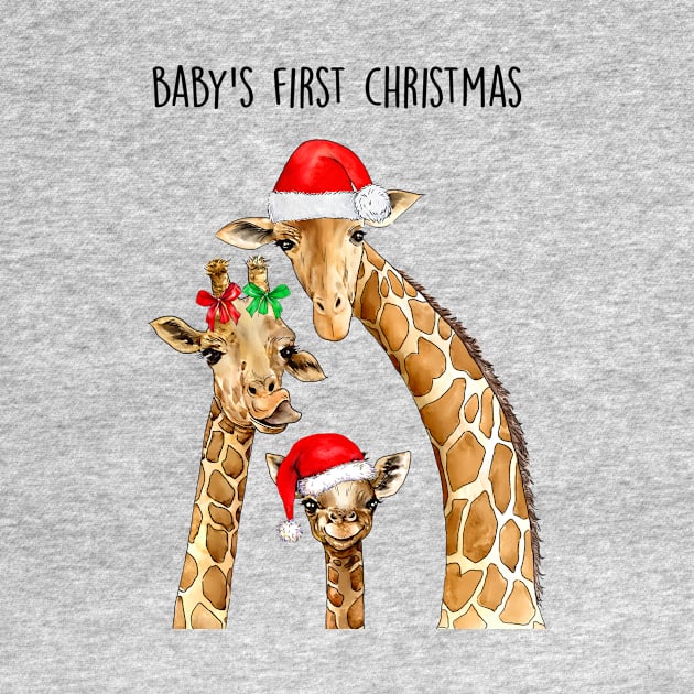 Baby's giraffe first Xmas by Poppy and Mabel